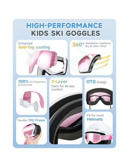 Gafas de Esquí Findway para Niños - Antivaho UV400