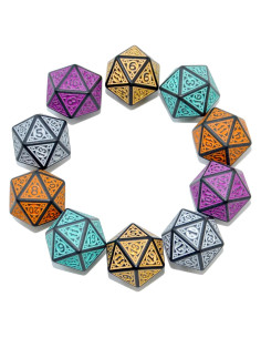 Paquete de 10 Dados D20 Acrílicos SmartDealsPro - Mezcla Retro