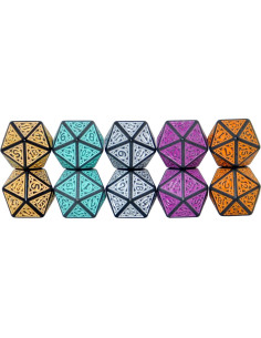 Paquete de 10 Dados D20 Acrílicos SmartDealsPro - Mezcla Retro 2