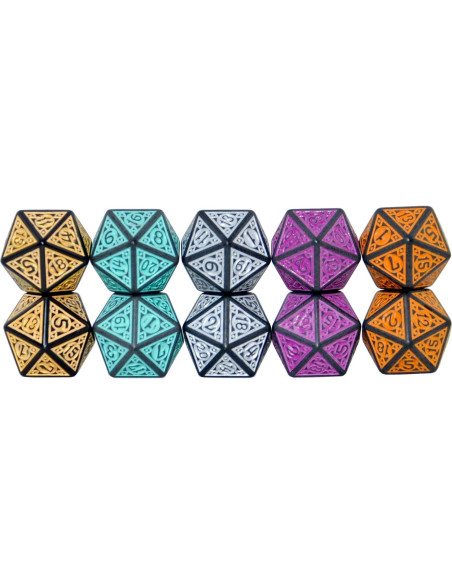 Paquete de 10 Dados D20 Acrílicos SmartDealsPro - Mezcla Retro