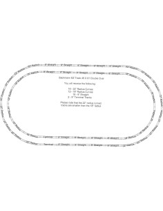 Pista EZ Doble Óvalo Plata Niquelada HO Bachmann 231x119 cm 2