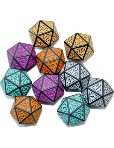 Paquete de 10 Dados D20 Acrílicos SmartDealsPro - Mezcla Retro
