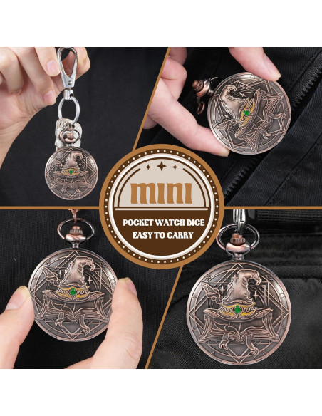 Juego de Dados D&D Banloga 7PCS Metal Cobre Mini