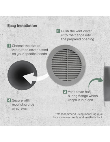 Cubierta de Ventilación Soffit Gris 15.24 cm - Rejilla con Malla