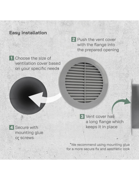 Cubierta de Ventilación Soffit Gris 15.24 cm - Rejilla con Malla