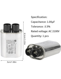 Kit de Reparación de Microondas KOKISO - Capacitor 1uF 2100V 2
