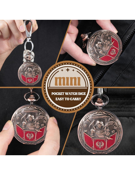 Juego de Dados D&D Banloga 7PCS Metal Cobre Mini Estuche