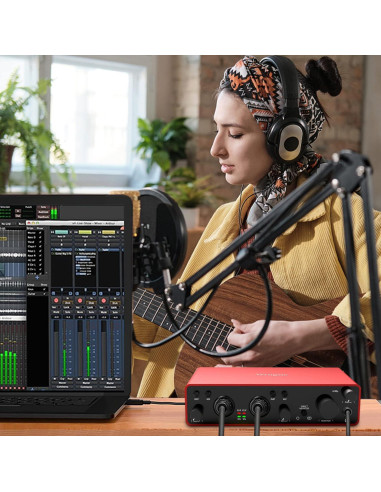 Interfaz de Audio USB Wrugste 24Bit/192kHz con Phantom 48V