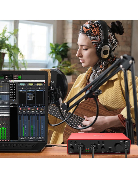 Interfaz de Audio USB Wrugste 24Bit/192kHz con Phantom 48V