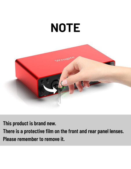 Interfaz de Audio USB Wrugste 24Bit/192kHz con Phantom 48V