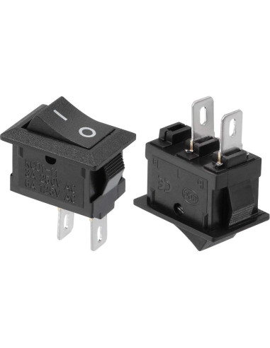 Interruptor de Palanca On/Off uxcell 5PCS 250V 6A 2 Pines Negro