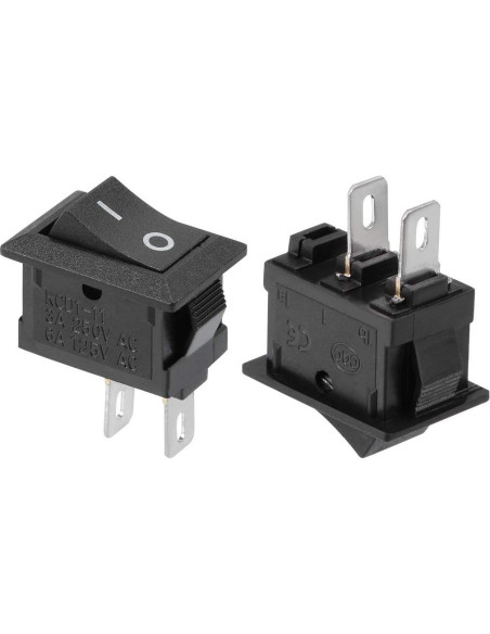 Interruptor de Palanca On/Off uxcell 5PCS 250V 6A 2 Pines Negro