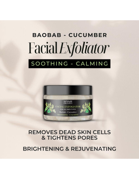 Exfoliante Facial Calmante Siyah Organics 113g Baobab Pepino