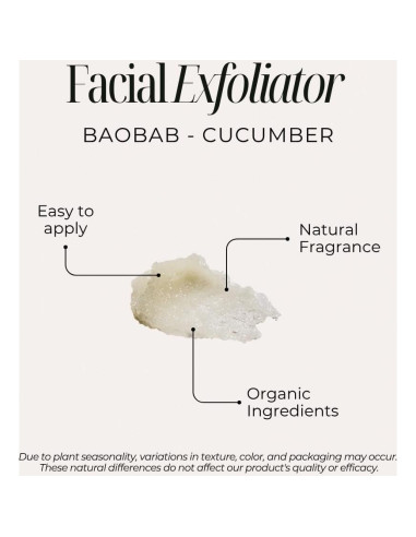 Exfoliante Facial Calmante Siyah Organics 113g Baobab Pepino