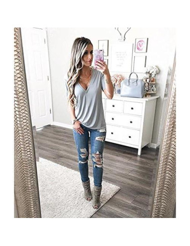 Camiseta Casual de Manga Corta para Mujeres Clementine Frambuesa