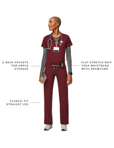 Pantalones de Scrubs FIGS Livingston para Mujeres - Burdeos, Grande 2