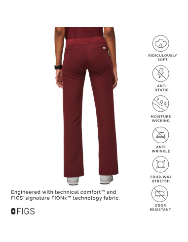 Pantalones de Scrubs FIGS Livingston para Mujeres - Burdeos, Grande
