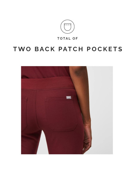 Pantalones de Scrubs FIGS Livingston para Mujeres - Burdeos, Grande