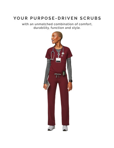 Pantalones de Scrubs FIGS Livingston para Mujeres - Burdeos, Grande