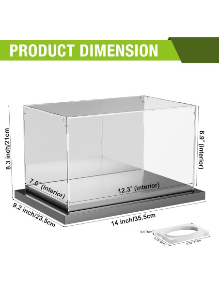 Estuche de exhibición de fútbol Putros con espejo y base metálica