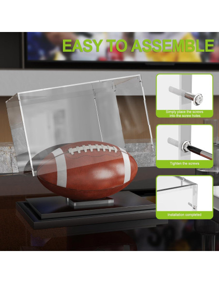 Estuche de exhibición de fútbol Putros con espejo y base metálica
