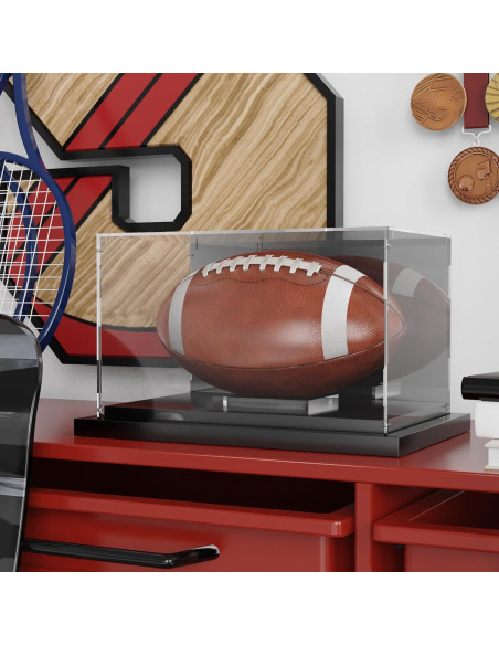 Estuche de exhibición de fútbol Putros con espejo y base metálica