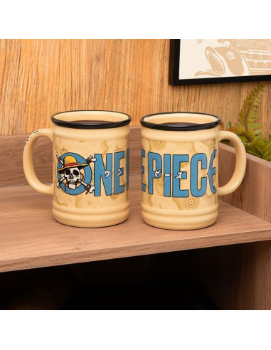 Taza de Cerámica One Piece Paladone 350ml Diseño Relieve
