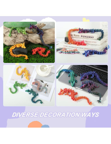 3 Dragones de Cristal Articulados 30.48cm - Juguetes Antiestrés