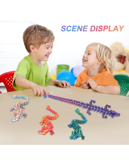 3 Dragones de Cristal Articulados 30.48cm - Juguetes Antiestrés