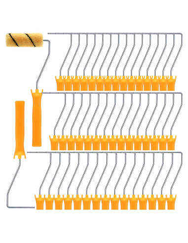 48 Marcos de Rodillo de Pintura Leumoi 10 cm Amarillo