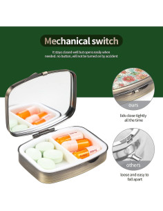 Caja de Pastillas Dynippy con Espejo Retro 2 Compartimentos 2