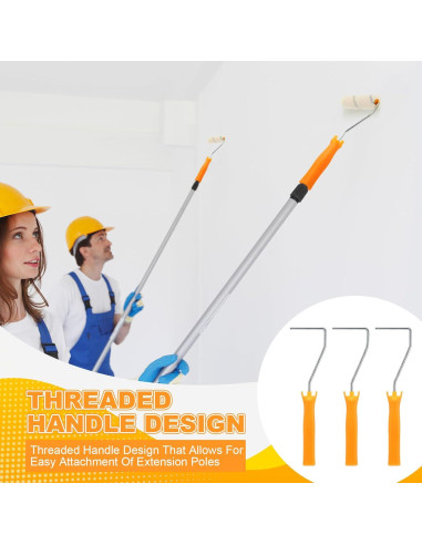 48 Marcos de Rodillo de Pintura Leumoi 10 cm Amarillo