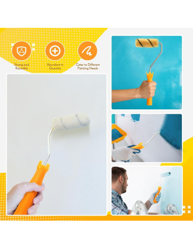 48 Marcos de Rodillo de Pintura Leumoi 10 cm Amarillo