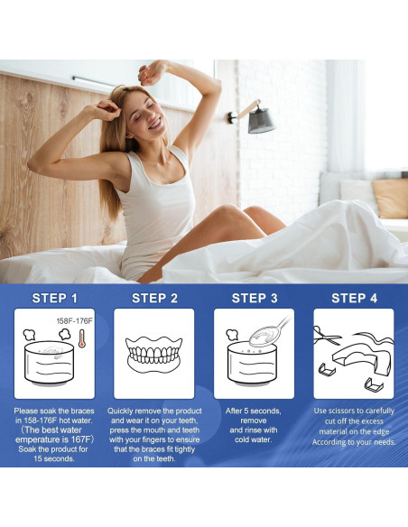 Protector Bucal Anti Grinding OHALEEP - 4 Piezas, Tamaños Grande y Pequeño