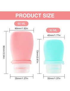 Botellas de Silicona de Viaje LOGJAM 6 Pcs 30ml y 60ml 2