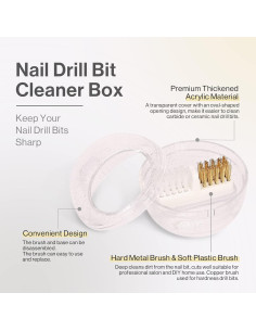 Cepillo Limpiador de Brocas de Uñas MelodySusie - Blanco 2