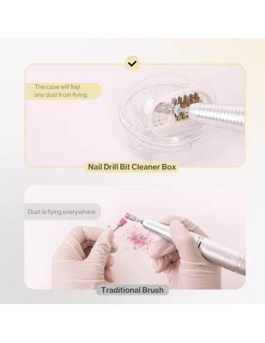 Cepillo Limpiador de Brocas de Uñas MelodySusie - Blanco