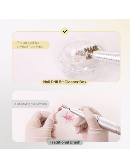 Cepillo Limpiador de Brocas de Uñas MelodySusie - Blanco