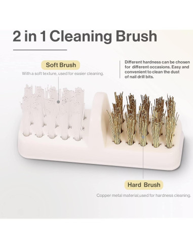 Cepillo Limpiador de Brocas de Uñas MelodySusie - Blanco