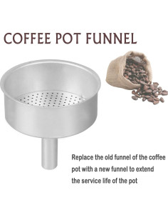 Embudo Filtro de Aluminio Rsoise para Cafetera Moka 3-Copas 2