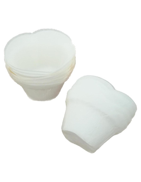 50 Forros de Papel para Cupcakes IAXSEE Blancos 5 cm