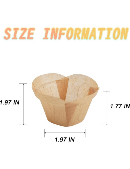 50 Forros de Papel para Cupcakes IAXSEE Blancos 5 cm