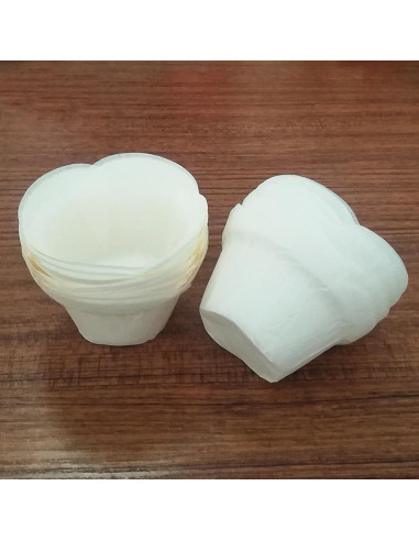 50 Forros de Papel para Cupcakes IAXSEE Blancos 5 cm