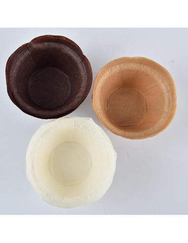 50 Forros de Papel para Cupcakes IAXSEE Blancos 5 cm