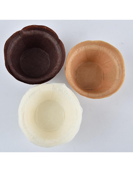 50 Forros de Papel para Cupcakes IAXSEE Blancos 5 cm