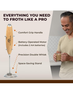 Batidor de Café Naturealm Eléctrico Portátil con Soporte 2