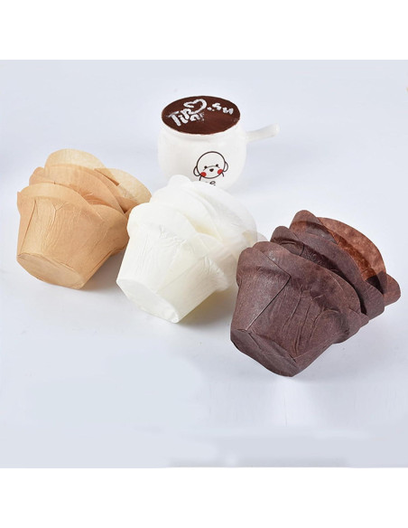 50 Forros de Papel para Cupcakes IAXSEE Blancos 5 cm