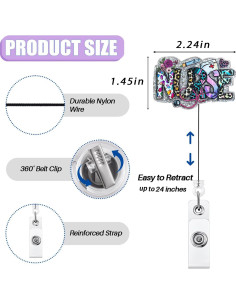 Portatarjetas Retráctil Bydevia para Enfermera 61 cm Acrílico 2