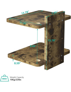 Estante de TV flotante WALI CS202NC, 2 estantes madera 10 kg 2