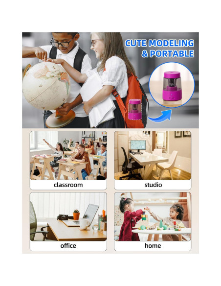 Sacapuntas Eléctrico ZMOL Rosa Recargable 320g 3 Modos